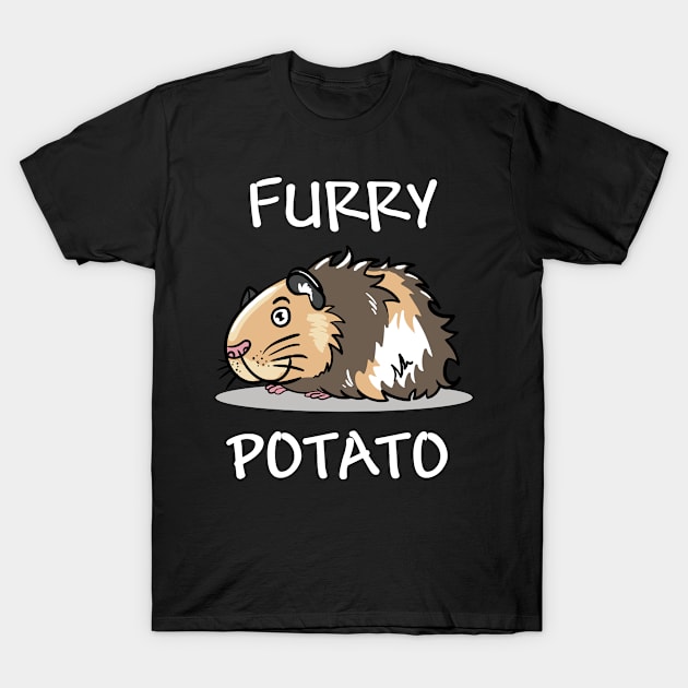 Funny Furry Potato Guinea Pig T-Shirt by LetsBeginDesigns